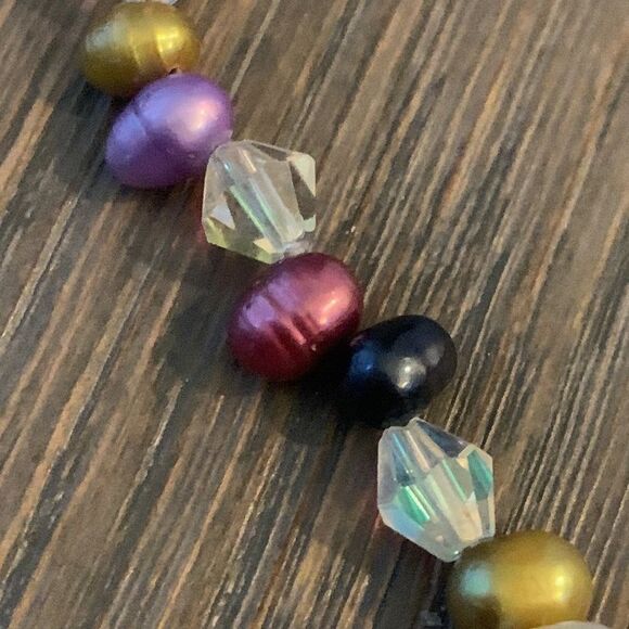 Teng Yue Art Glass Heart Necklace - Freshwater Pearls, Handmade, Gift-Ready - Picture 11 of 12